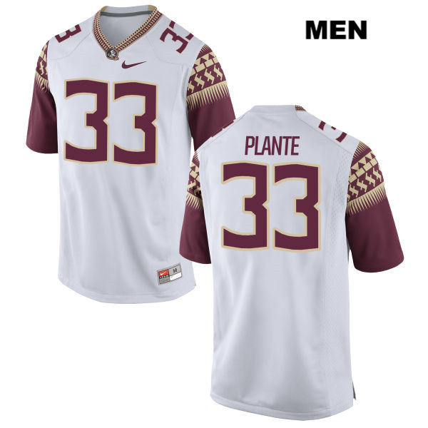 Men's NCAA Nike Florida State Seminoles #33 Colton Plante College White Stitched Authentic Football Jersey MYR3369XX